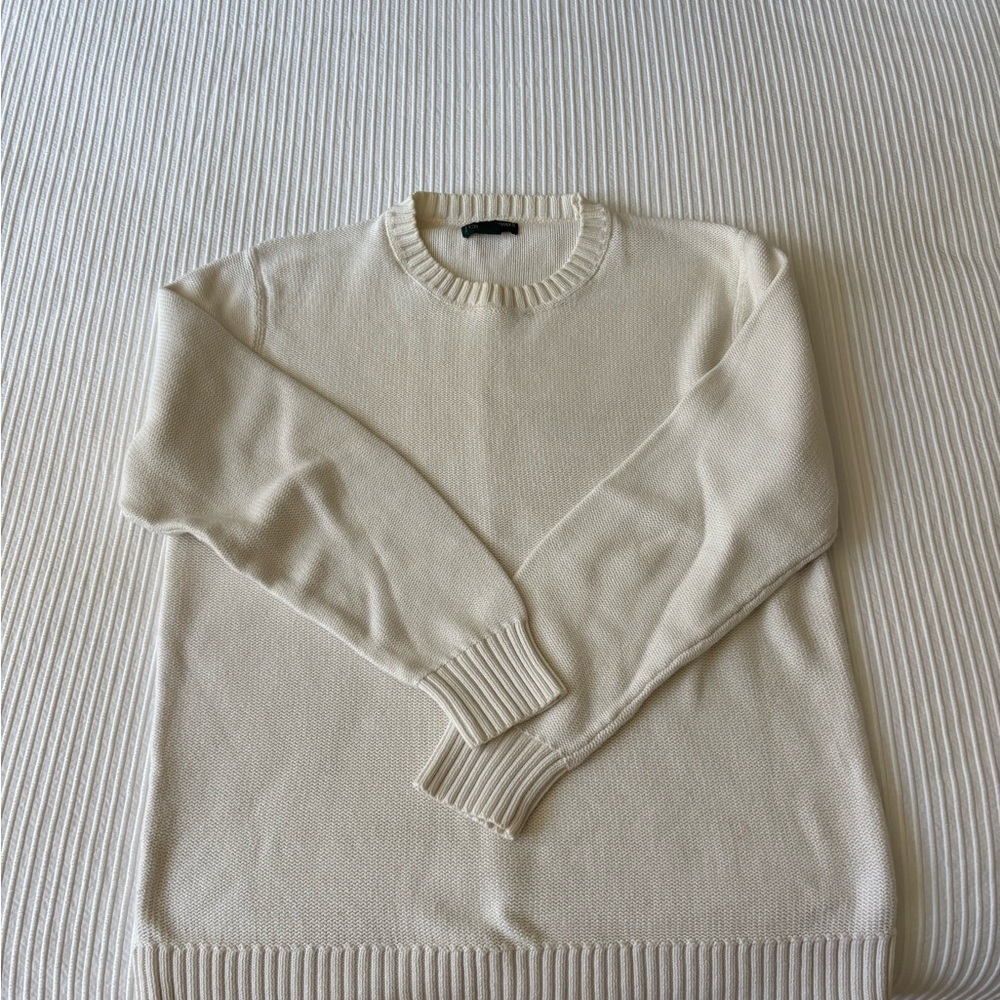 J Crew Men's Cream Cotton Sweater